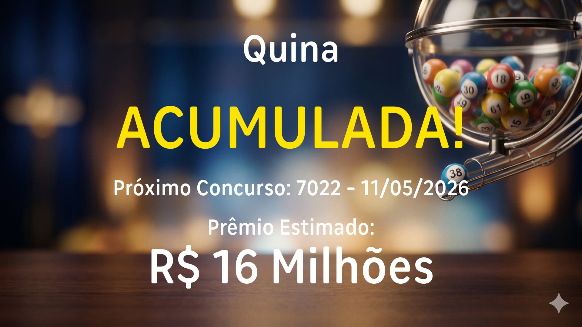 Quina: sorteia prêmio acumulado em R$ 16 milhões nesta segunda-feira (11)