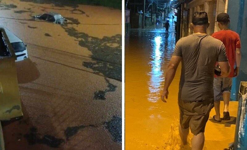 Moradores e comerciantes foram surpreendidos com a enchente