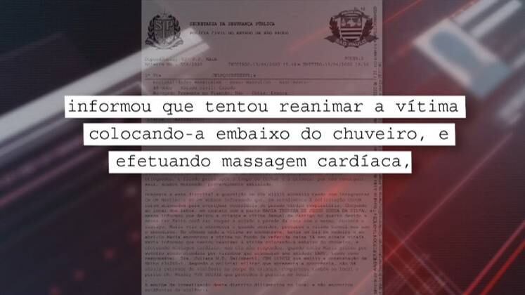 No depoimento, ela disse ter tentado reanimá-lo em baixo do chuveiro. Quando viu que Samuel não reagia, pediu ajuda ao vizinho