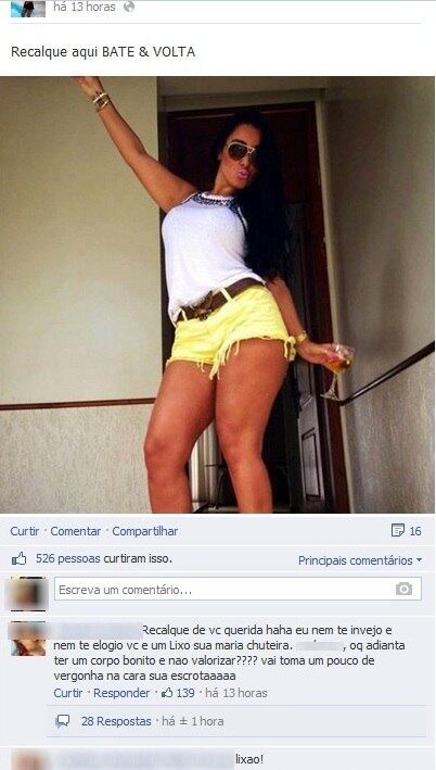 Desde que publicou uma foto em seu Facebook, em que aparece beijando o marido de Scheila Carvalho, Tony Salles, a empresária Kamyla Simioni não tem paz nas redes sociais. A morena passou a recebeu uma série de insultos dos fãs do casal

Amante de Tony alfineta Scheila: "Não acho ela bonita de rosto e o corpo está um pouco exagerado"

