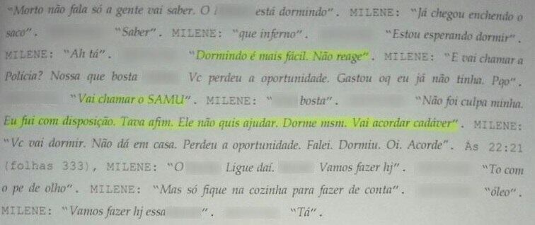 Além disso, Milene deu três versões diferentes para a
polícia sobre a última vez que tinha visto o marido vivo. Primeiro, ela contou
que Sonoda havia saído correndo atrás do caminhão da mudança; depois, que ele
havia ido se despedir de colegas da USP. Por último, de que ele havia saído
para comprar maconha
