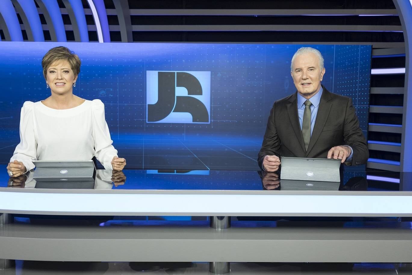 Christina Lemos e Celso Freitas, do "Jornal da Record"