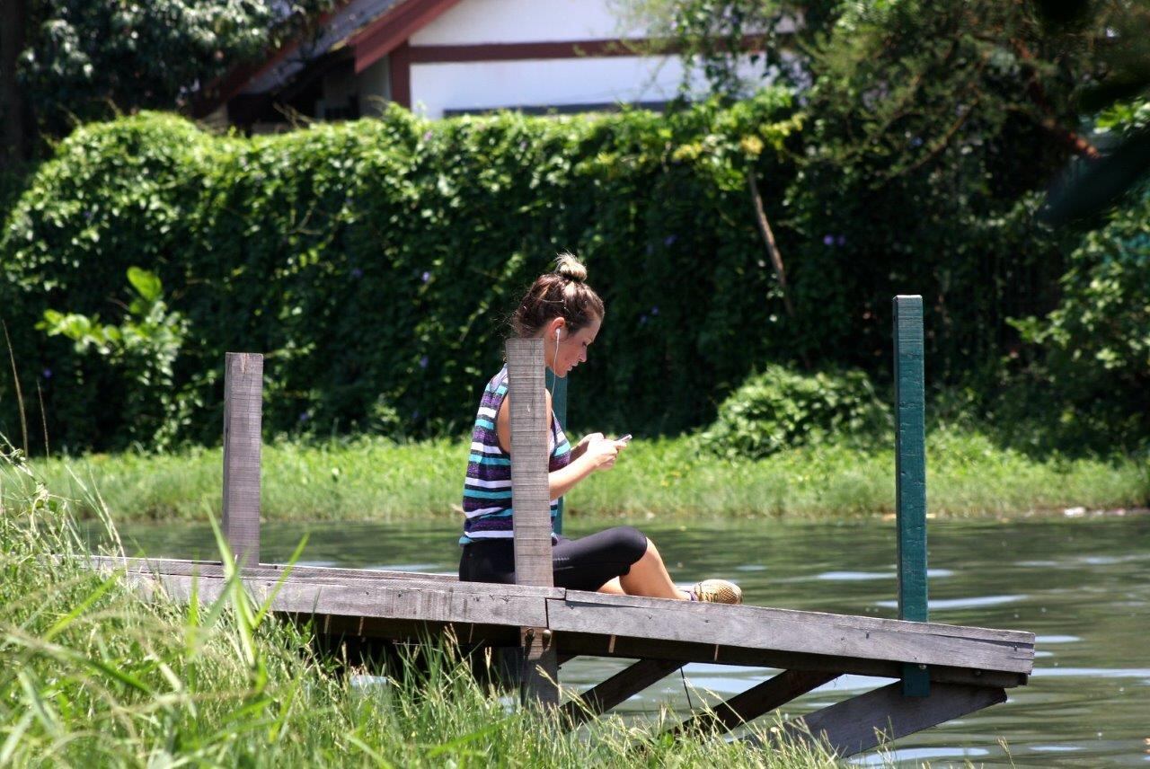 O local escolhido para os exercícios parecia bastante calmo