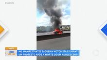 Manifestantes saqueiam motoristas durante protesto após morte de jovem na BR-381 em Betim (MG)