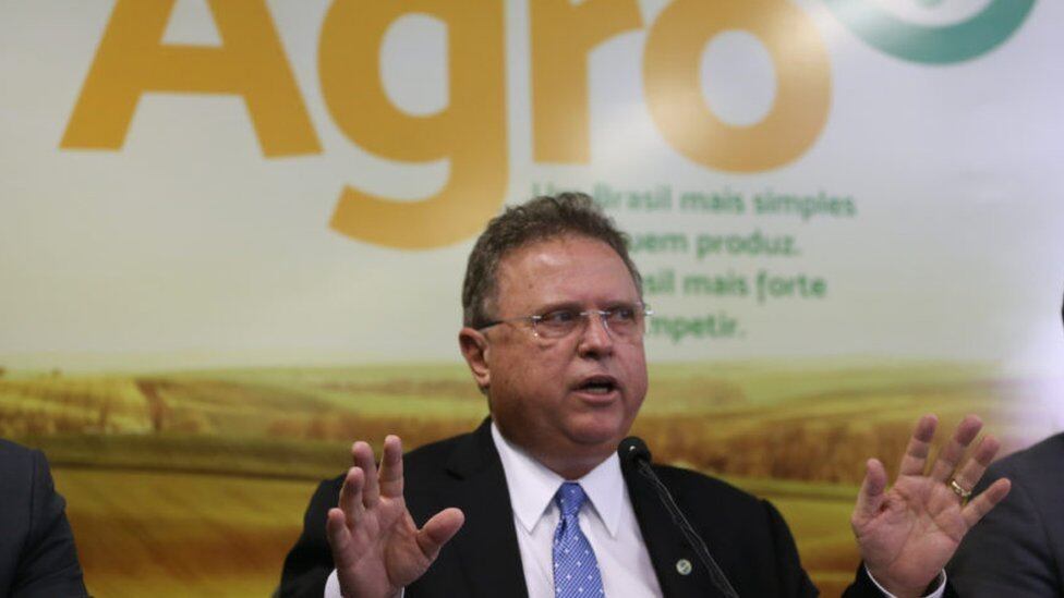 Blairo Maggi, ministro da Agricultura, discursa em um evento