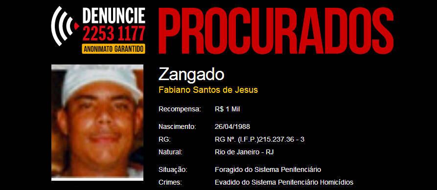 Zangado teria assumido o comando do Complexo da Maré após a prisão do irmão, na quarta-feira (26)