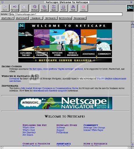 1993 – Uma equipe da universidade de Illinois (norte dos Estados Unidos), liderada por Marc Andreessen, desenvolve o Mosaic, um navegador com uma interface intuitiva que ajuda a publicar na Internet e serve de plataforma para o navegador Netscape, lançado no ano seguinte