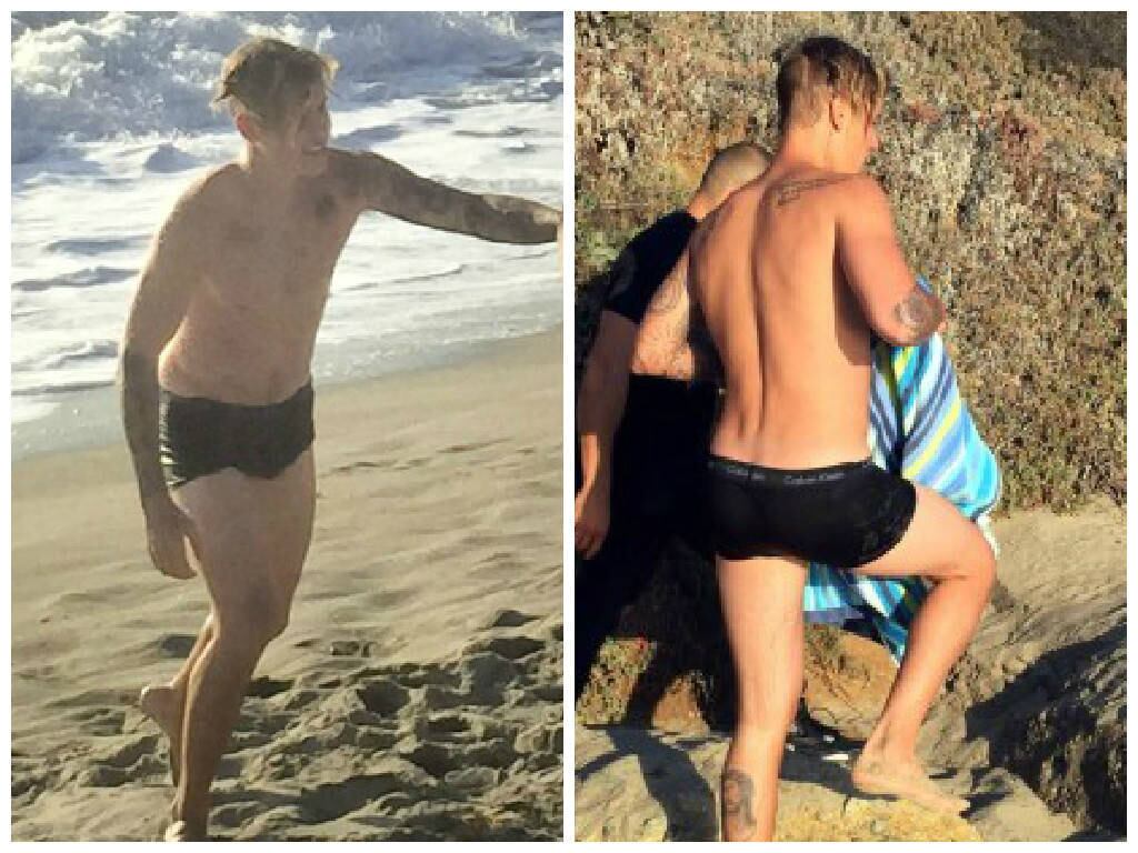 Justin Bieber esqueceu a toalha ao ir à praia