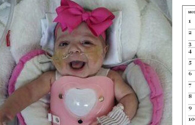 A pequena Audrina Cárdenes, de três meses, que nasceu com o
coração fora do corpo, vai sair do hospital hoje (24) com o órgão vital de volta
em seu peito