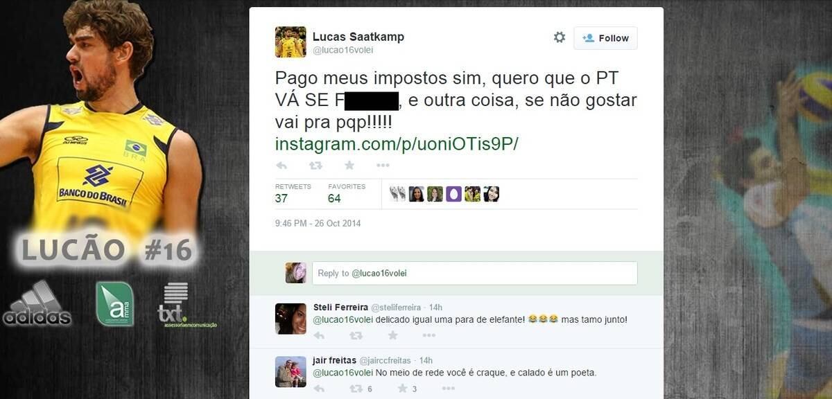 Sheilla, ao menos, não partiu para os palavrões, caso de outro jogador do time nacional, o meio de rede Lucão