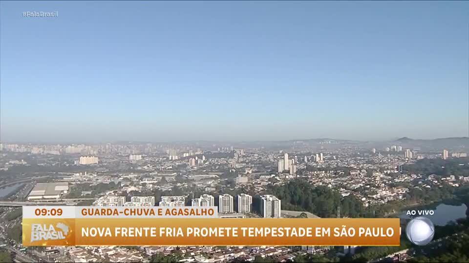 Frente fria provoca queda de temperaturas e pode trazer chuva a São Paulo