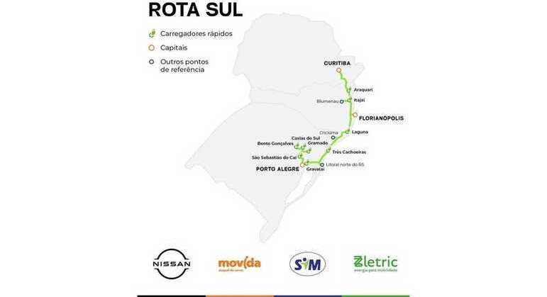 Rota ligará Curitiba, no Paraná, a Porto Alegre, no Rio Grande do Sul