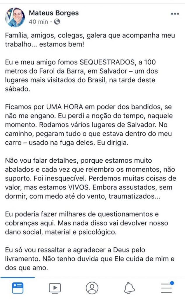 Relato do repórter