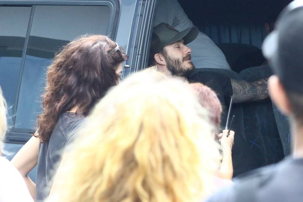 David Beckham em visita ao Brasil. Ele veio para assistir o desfile das escolas de samba campeãs do Rio de Janeiro