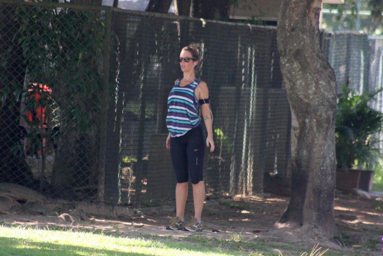 Atriz fez uma série caprichada de alongamento