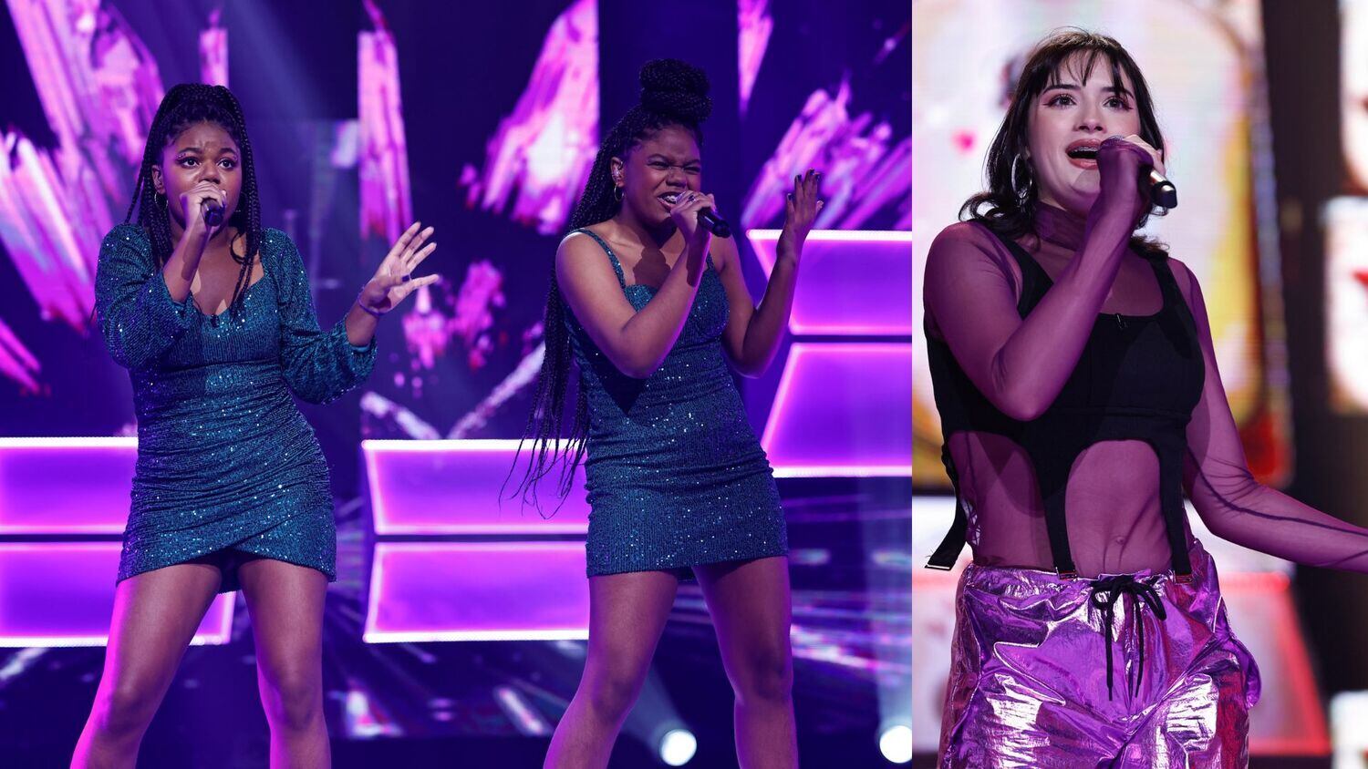 Brilho

Bem divas, as gêmeas Tainá e Taiane entraram na onda do glitter e apareceram impecáveis com vestidinhos e tênis branco, elas brilharam tanto que conseguiram até uma vaga na final!

Quem também arrasou foi a americana Emma! Ela cantou Poker Face com um figurino digno de diva pop: calça metalizada, blusa com transparência e top diferenciado. Uau!

