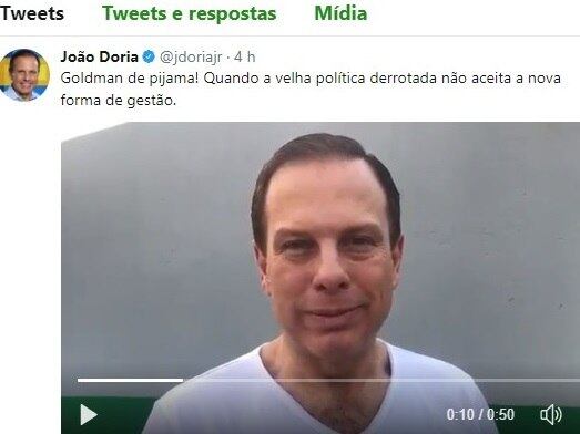 João Doria disse que Goldman é a política derrotada