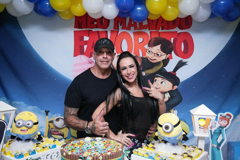Alexandre Frota e Fabiana comemoraram aniversário de Enzo Gabriel, que completou sete anos, em buffet infantil