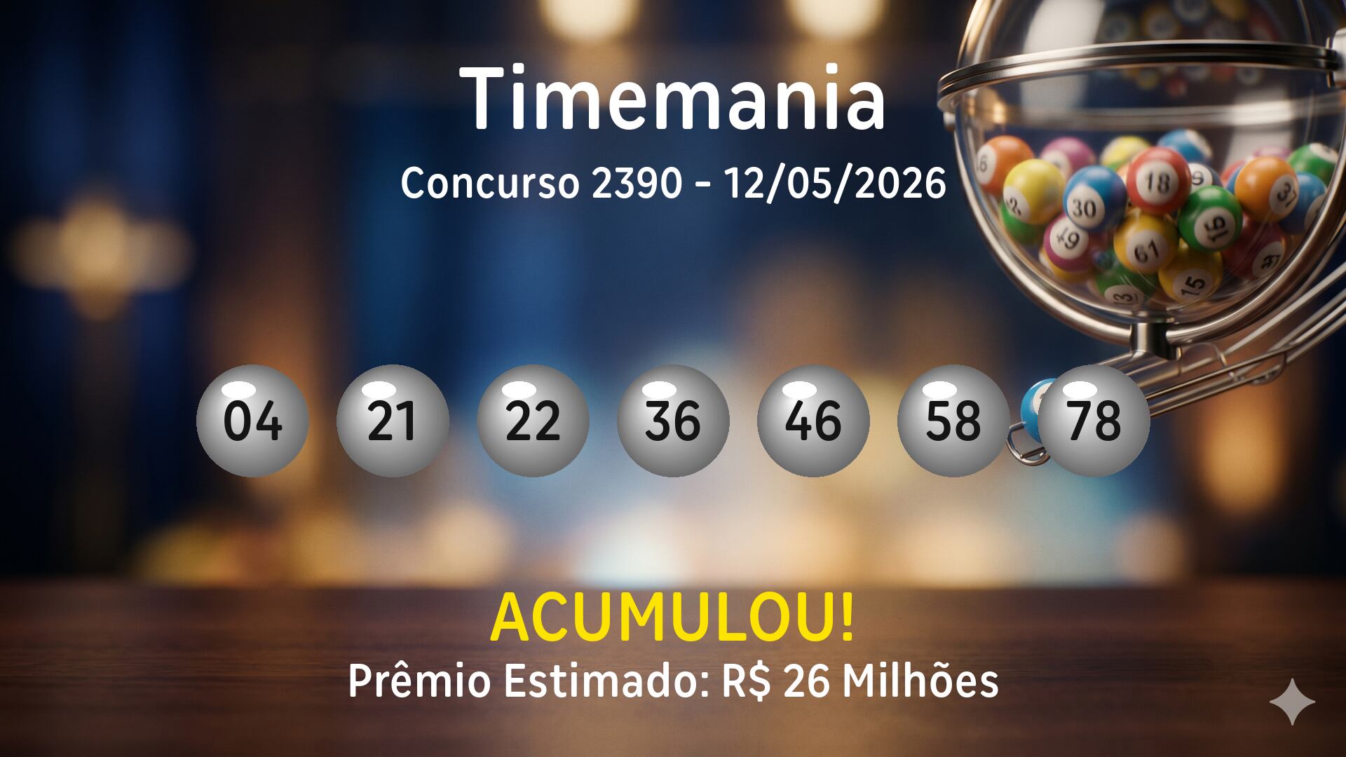 Timemania: veja os números sorteados no concurso 2390