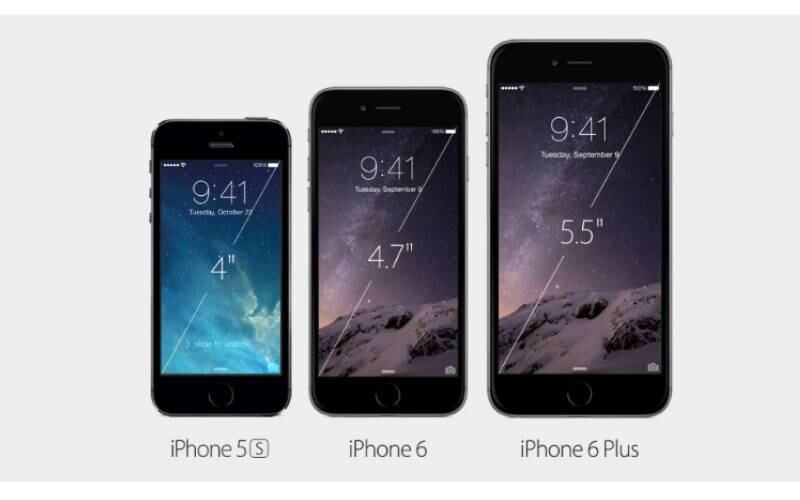 Em outra comparação, a Apple mostra os tamanhos dos novos iPhones em comparação com o anterior, iPhone 5s. O iPhone 6 tem tela de 4,7 polegadas, enquanto o iPhone 6 Plus, semelhante a um phablet, tem tela de 5,5 polegadas. Isso deve resolver as reivindicações de usuários e desenvolvedores de aplicativos para que seja possível usar a tela do celulares na horizontal

CONFIRA: Especialistas analisam lançamentos da Apple
