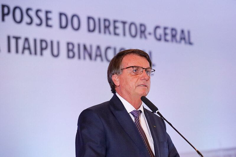 Jair Bolsonaro em evento de posse do novo diretor da Itaipu
