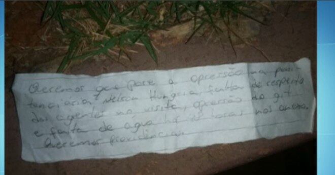 Mensagem atribuída a presos da Nelson Hungria foi deixada após ônibus ser incendiado