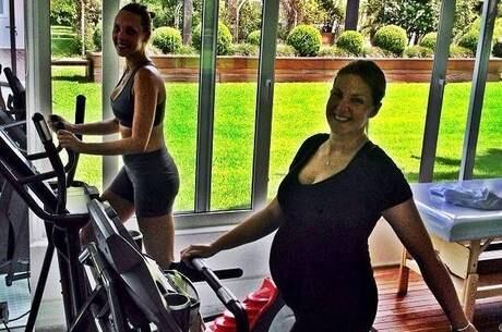 Grávida, Ana Hickmann não descuida da saúde e mantém sua rotina de exercícios