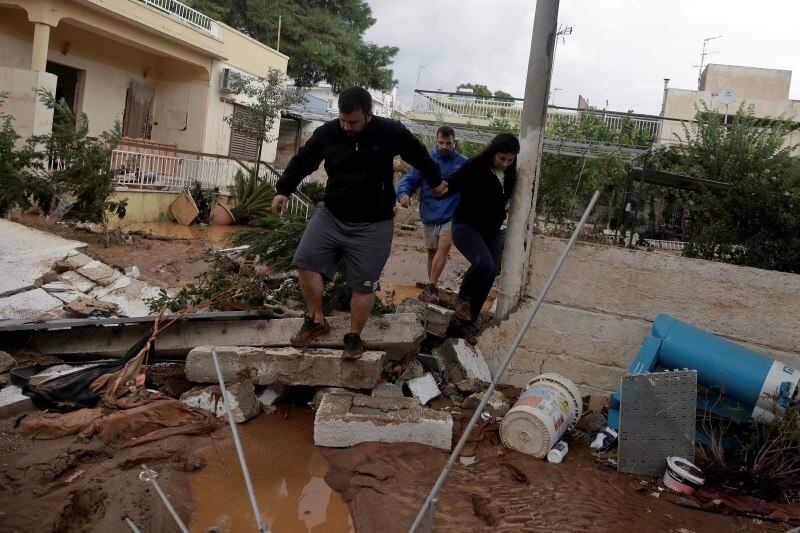 Chuvas torrenciais deste tipo são incomuns na Grécia