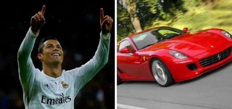Das dezenas de carros de Cristiano Ronaldo, a Ferrari 599 GTB, que custa aproximadamente R$ 1.250 milhão, é um dos preferidos