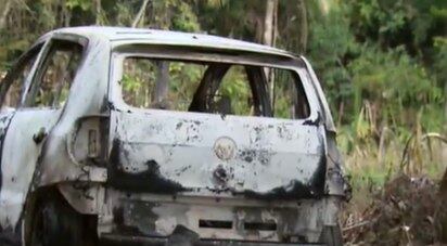 Carro de Vera Lúcia foi encontrado carbonizado