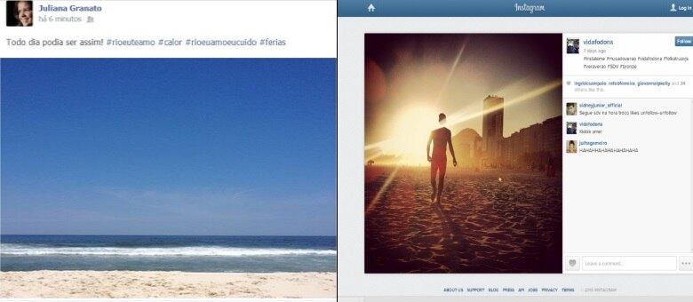 O verão ainda não chegou, mas na internet parece que sim. O calor é um dos assuntos mais comentados em redes sociais e com direito a foto de praia, piscina, comida e tudo que pega bem na estação. O universitário Raphael Narciso, por exemplo, diz que no verão ele vai curtir com os amigos e usar a internet para chamá-los para fazer um programa ao ar livre. Como ele diz “Quem não sabe curtir o verão que está sempre reclamando. Eu uso a internet para falar onde eu estou e daí os meus amigos começam a 'brotar' no lugar”. A estudante Juliana Granato também não dispensa fotos de praia no calor do Rio