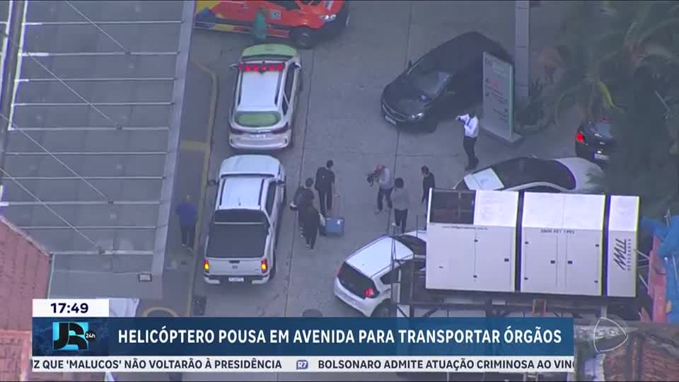 Helicóptero pousa em avenida para transportar órgãos no Rio de Janeiro