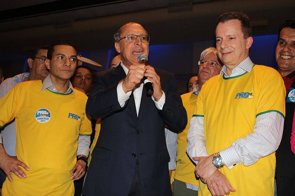 Alckmin discursa na convenção estadual do PRB