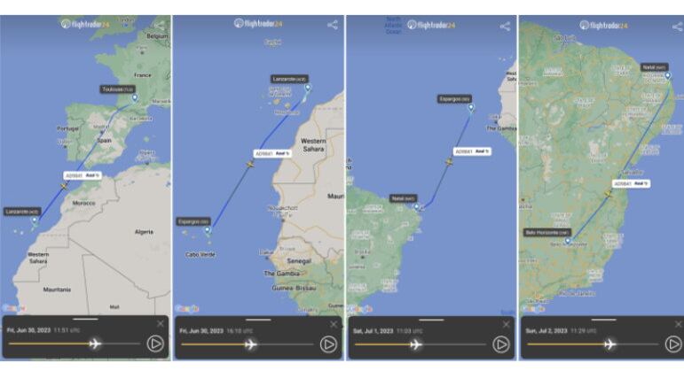Rotas da
ATR da Azul