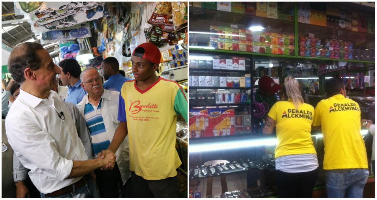 Paulo Skaf realizou visita a mercado municipal da Lapa e encontrou militantes de seu adversário nas eleições
