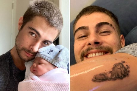 Rafael mostrou tatuagem para filha nas redes sociais