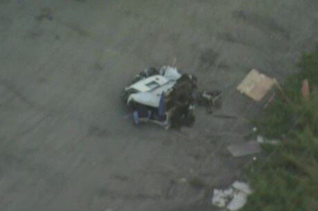 Acidente deixou a cabine do motorista esmagada