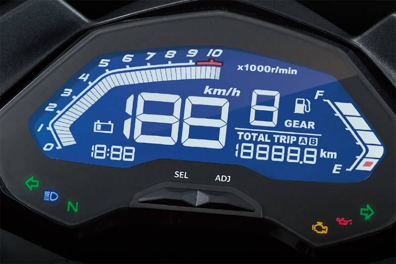 Painel da DR 160 é completo com conta-giros e indicador de marcha