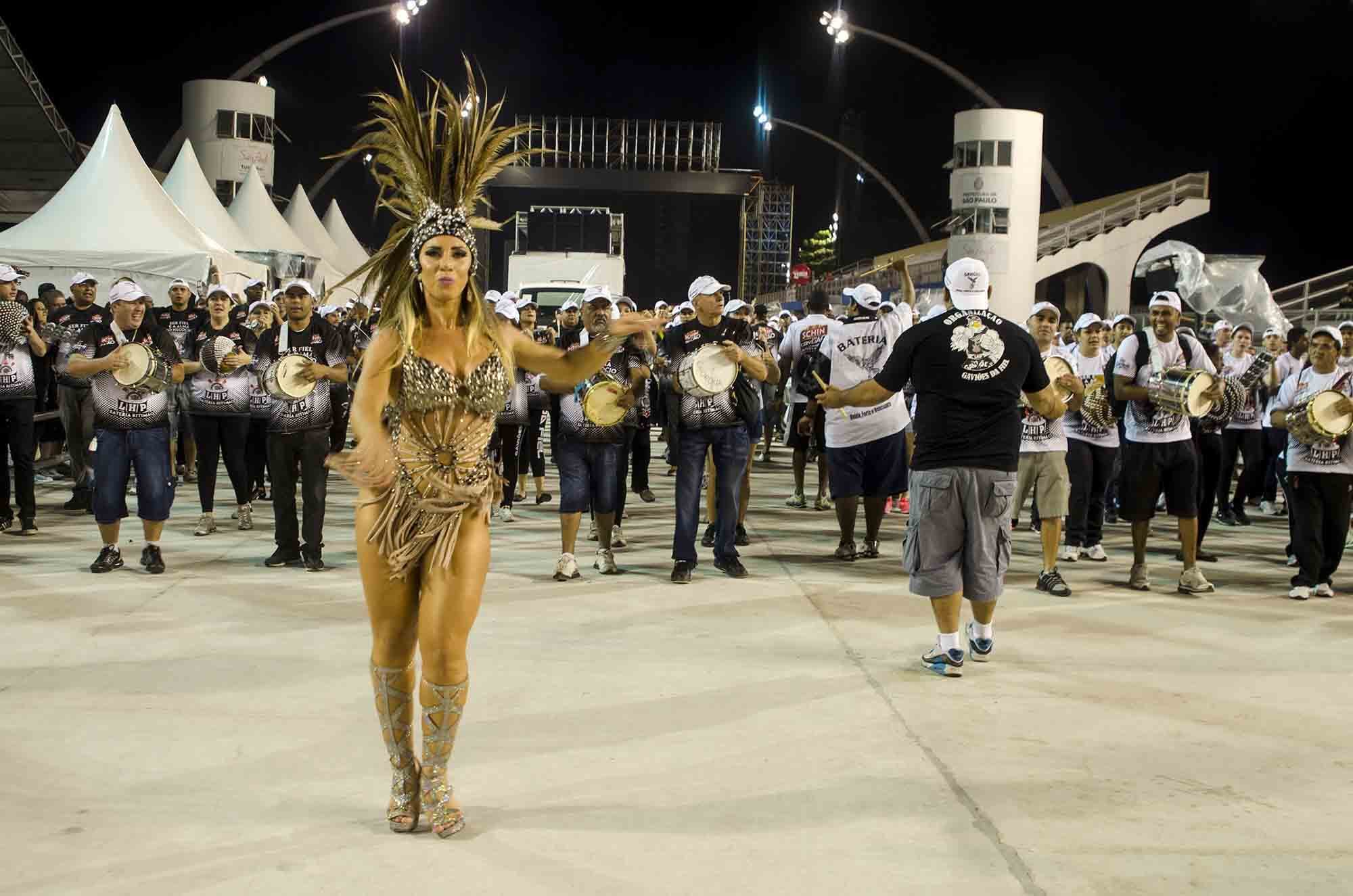 A Gaviões da Fiel também marcou presença. A escola que está no Grupo Especial luta pelo título do Carnaval 2013