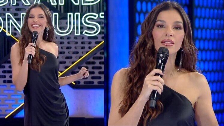 O look all black voltou a dar as caras na noite de troca de
poder na Mansão, dessa vez com muita cintilância. Mari apareceu lindíssima em um
modelito de um ombro só e drapeados na lateral, mas o charme maior veio da
maquiagem em tons de rosa. A boca bem contornada e o brilho da sombra deram um
toque todo especial, ainda mais completo com o cabelo solto em ondas despojadas. Aprovado?

A Grande Conquista vai ao ar de segunda a sexta, às 22h45; aos sábados, às 22h30; e aos domingos, a partir das 23h, na Record TV. Assine o PlayPlus e tenha acesso à transmissão 24 horas e a conteúdos extras do reality. Conheça também a Rede da Conquista, a comunidade dos fãs do programa.
