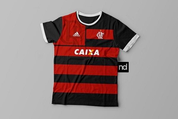 O Flamengo também esteve na linha de camisas. Foi o único clube brasileiro na criação do designer argentino