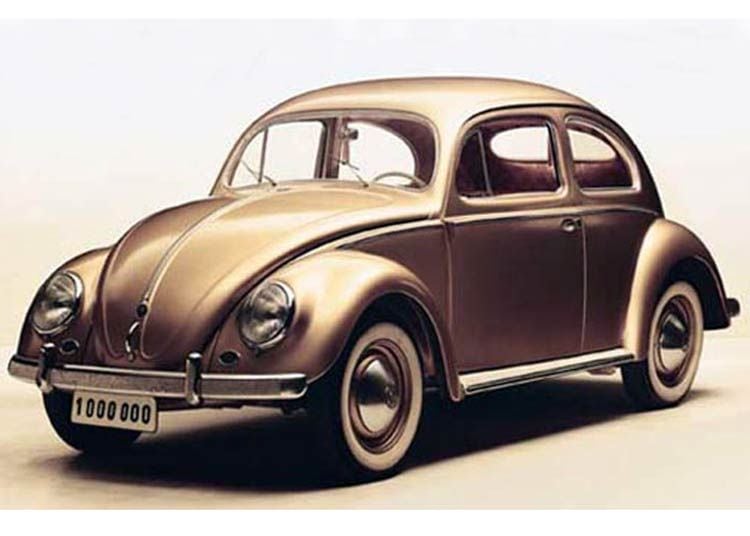 Fusca dourado comemorativo da marca de 1 milhão de unidades fabricadas, em 1955