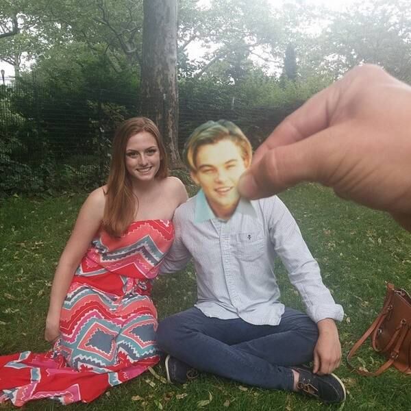 As imagens com Leonardo DiCaprio aparecem em diversas partes da cidade de Nova York