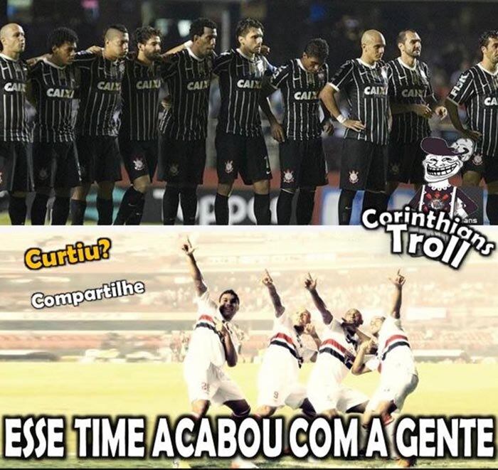 Páginas do Facebook usam diversas montagens para celebrar a vitória do Corinthians por 2 a 0
