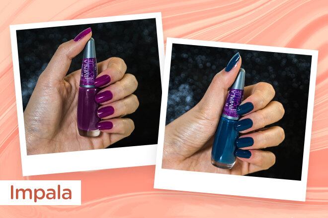 A Impala está com a coleção Além do Espaço. O
azul-esverdeado é o Interestelar e o rosa escuro é Paradoxo. Cobertura boa e o
pincel facilita a aplicação. Preço sugerido: R$ 4,90



Leia mais: Niina Secrets se casa em cerimônia
luxuosa no campo