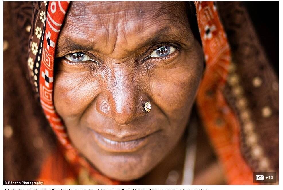 Há também uma imagem de uma senhora de 103 anos de idade, que sorri alegremente com lágrimas nos olhos e as mãos segurando seu rosto enrugado