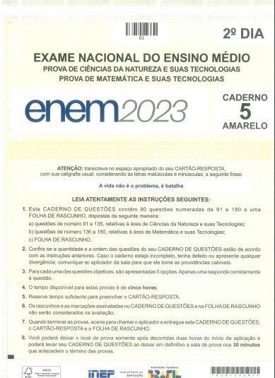 Caderno amarelo, que vazou no domingo