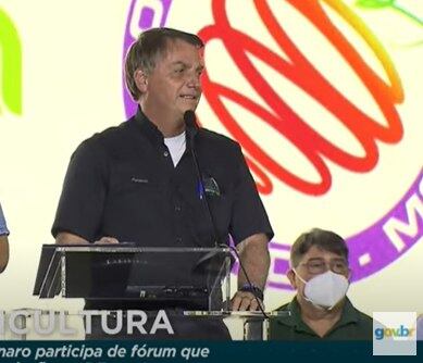 O presidente Jair Bolsonaro durante 'Fórum da Rota da Fruticultura', em Brasília