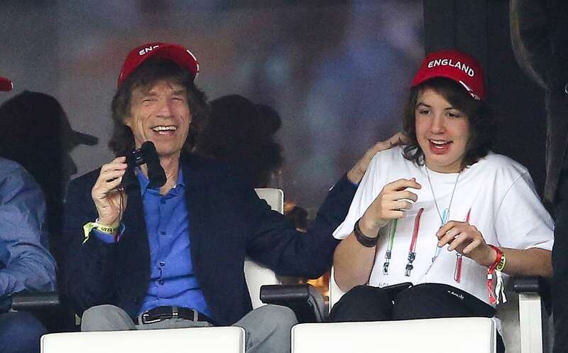 Mick Jagger com o filho Lucas