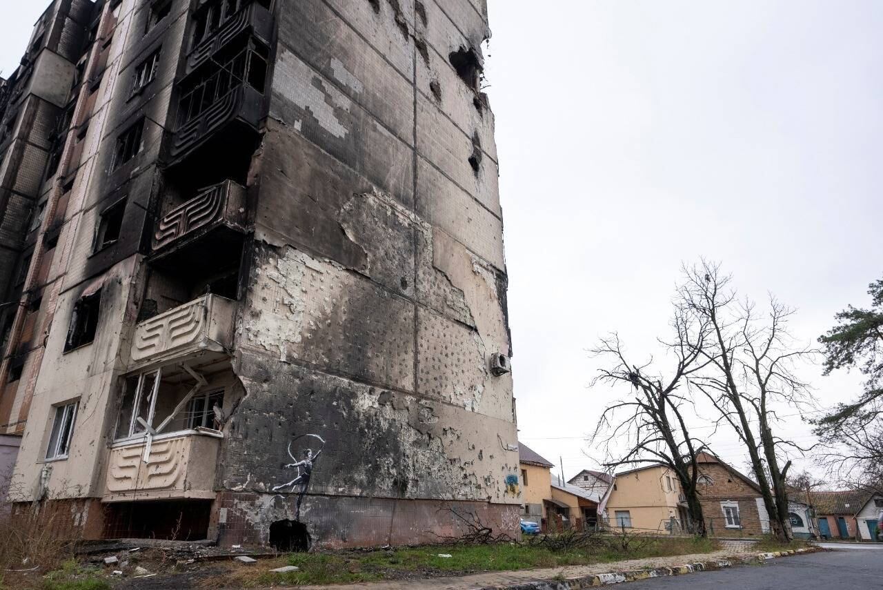 Junto de outras cidades, como Bucha e Irpin, Borodianka foi duramente bombardeada pela Rússia e se tornou um símbolo da devastação causada pela ofensiva de Moscou
